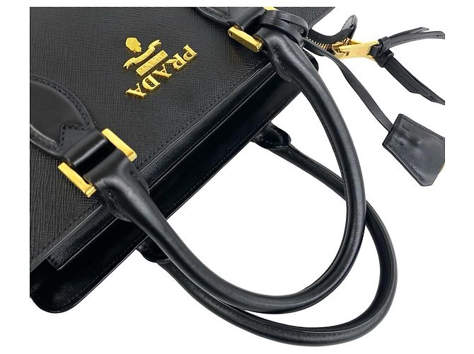 Tote Borsa a tracolla in pelle con logo Prada Nero - vista 4
