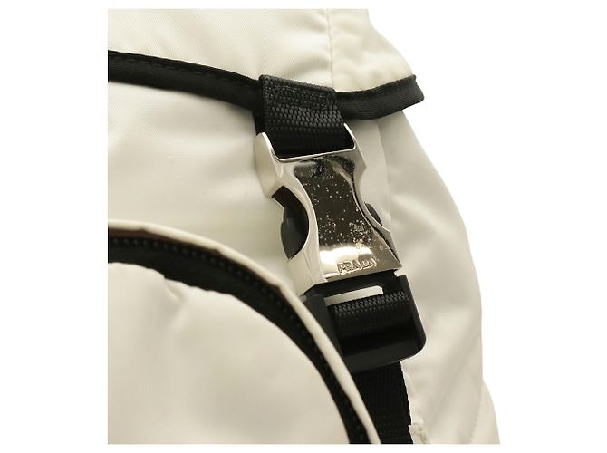 Mochila Prada Bianco White Nylon Branco - vista 7
