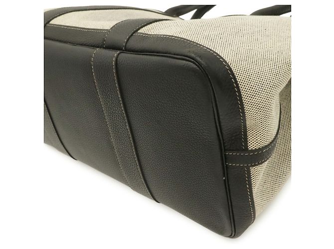 Hermès Borsa Tote Hermes Garden PM con nastro Bolduc Marrone Nero Bianco - vista 4