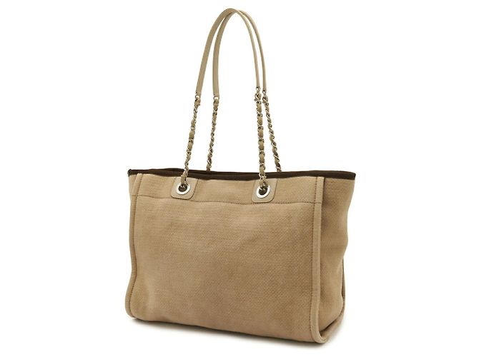 Borsa Tote CHANEL Linea Deauville MM Medium Marrone - vista 3