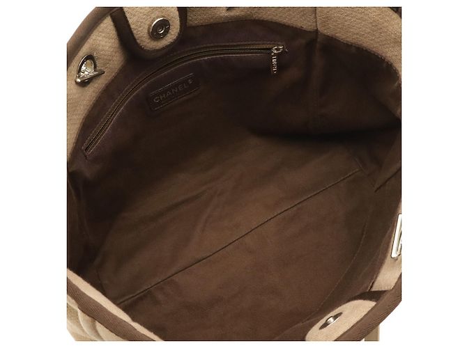 Borsa Tote CHANEL Linea Deauville MM Medium Marrone - vista 6
