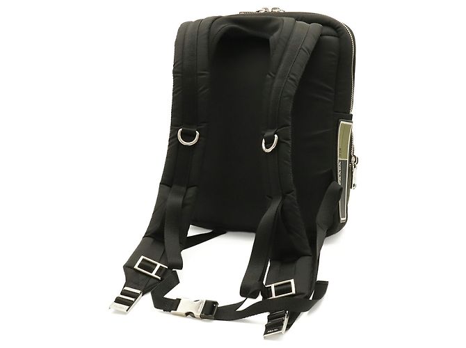 Sac à dos Prada Tessuto avec poches et détails en caoutchouc Noir Vert Kaki - vue 3