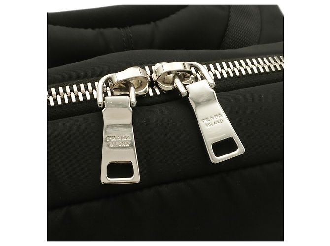 Sac à dos Prada Tessuto avec poches et détails en caoutchouc Noir Vert Kaki - vue 6