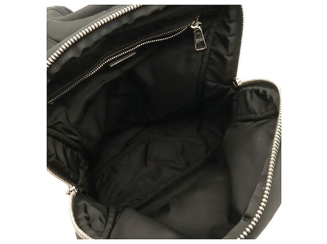 Sac à dos Prada Tessuto avec poches et détails en caoutchouc Noir Vert Kaki - vue 7