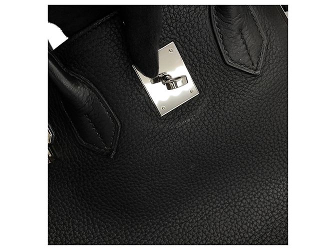 Hermès Borsa Hermes Birkin 30 in pelle Taurillon Clemence nera Nero - vista 10