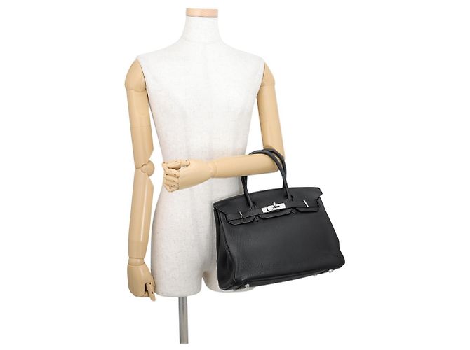 Hermès Borsa Hermes Birkin 30 in pelle Taurillon Clemence nera Nero - vista 4