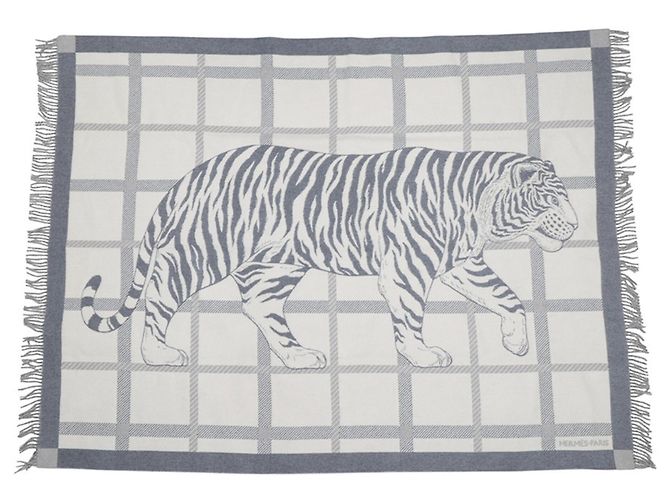 Hermès Hermes Plaid Jacquard Tigre Altai Blanket - view 3