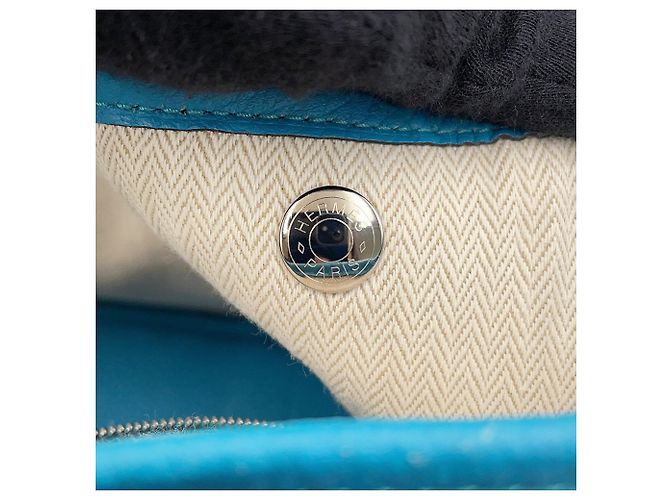 Hermès Hermes Garden PM Tote Bag Blau - Ansicht 11