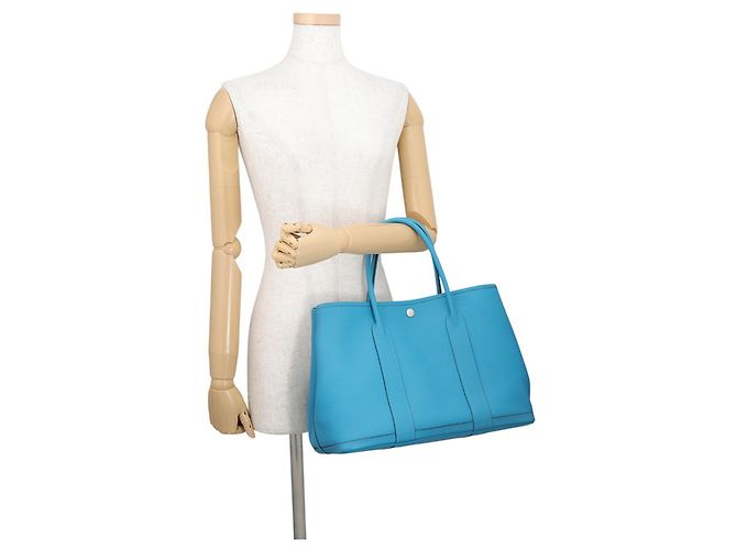 Hermès Hermes Garden PM Tote Bag Blau - Ansicht 4