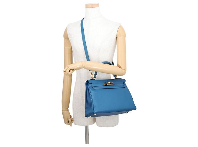 Hermès Hermes Kelly 28 Handtasche Blau - Ansicht 4
