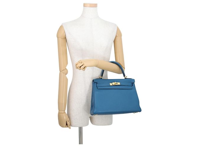 Hermès Hermes Kelly 28 Handtasche Blau - Ansicht 5