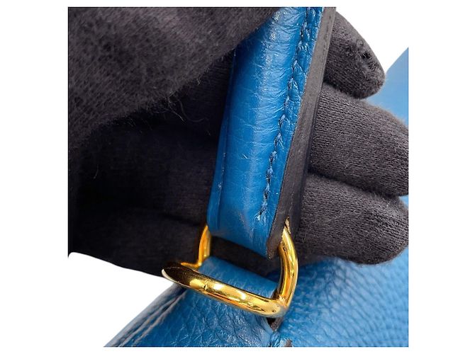 Hermès Hermes Kelly 28 Handtasche Blau - Ansicht 8