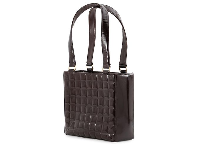 Chanel Chocolate Bar Tote Bag aus Lackleder Braun - Ansicht 2