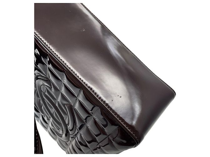 Chanel Chocolate Bar Tote Bag aus Lackleder Braun - Ansicht 7