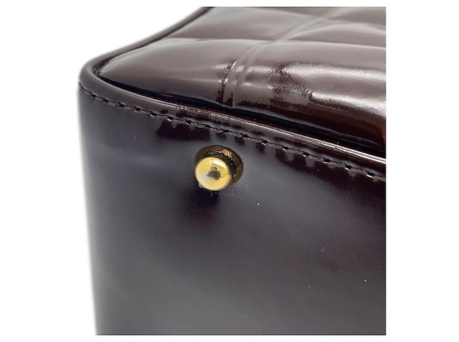 Chanel Chocolate Bar Tote Bag aus Lackleder Braun - Ansicht 8