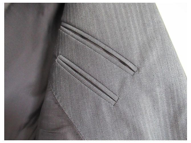 Corneliani Sakko und Weste Set aus Wolle & Seide Grau - Ansicht 10