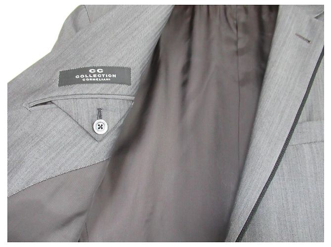 Corneliani Sakko und Weste Set aus Wolle & Seide Grau - Ansicht 11