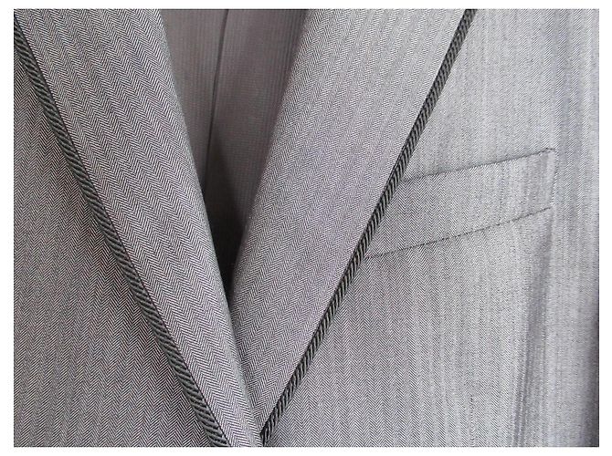 Corneliani Sakko und Weste Set aus Wolle & Seide Grau - Ansicht 4