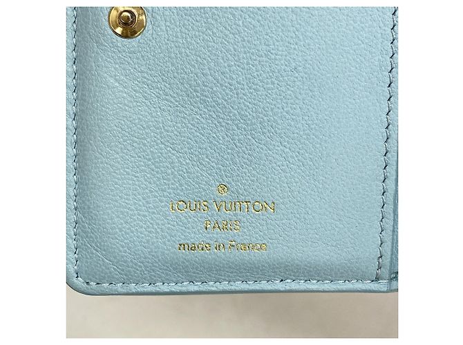 Louis Vuitton Monogram Embossed Portefeuille Lou Wallet Blu - vista 4