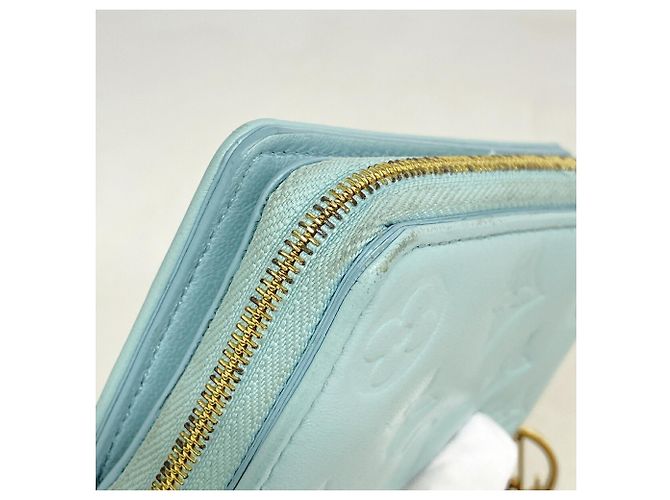 Louis Vuitton Monogram Embossed Portefeuille Lou Wallet Blu - vista 5