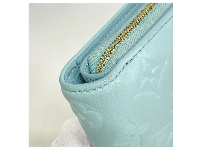 Louis Vuitton Monogram Embossed Portefeuille Lou Wallet Blu - vista 6