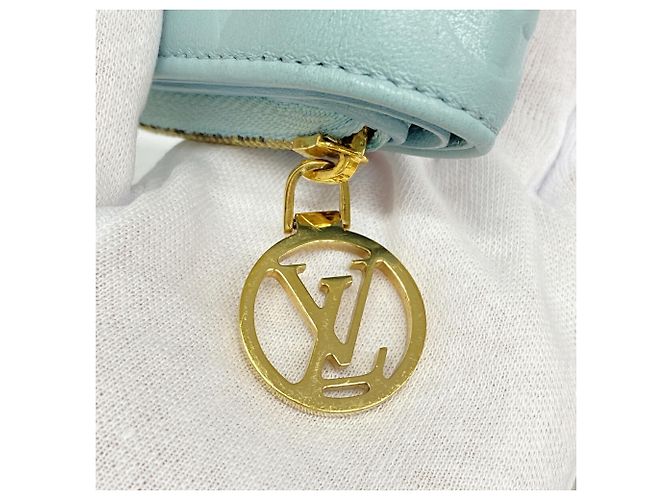 Louis Vuitton Monogram Embossed Portefeuille Lou Wallet Blu - vista 7