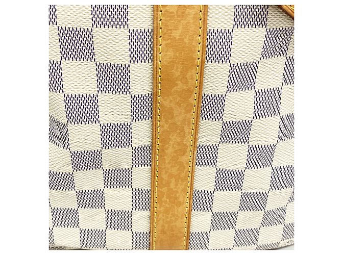 Louis Vuitton Boston Damier Azur Keepall Bandoulière 45 Bianco - vista 11