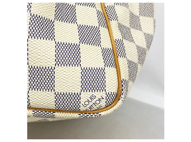 Louis Vuitton Boston Damier Azur Keepall Bandoulière 45 Bianco - vista 6