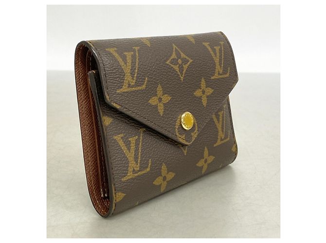 Louis Vuitton Cartera Tri-fold Monogram Victorine M62472 Castaño - vista 2