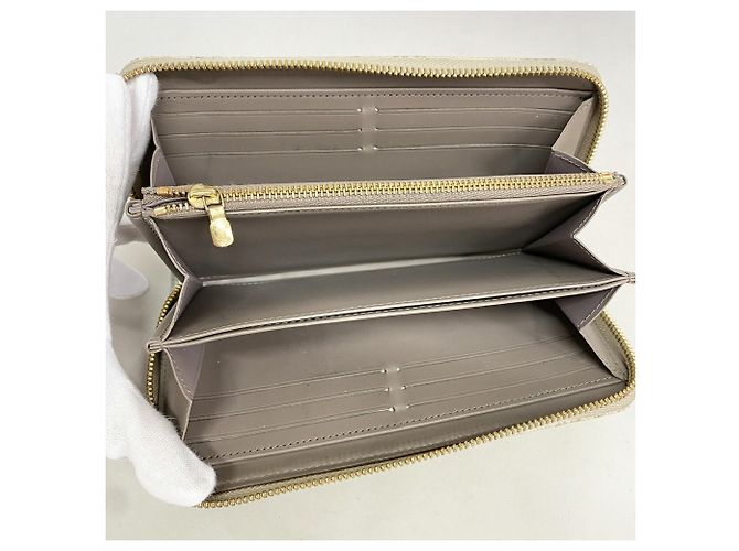 Cartera Zippy de jacquard Monogram Louis Vuitton Castaño Blanco - vista 3