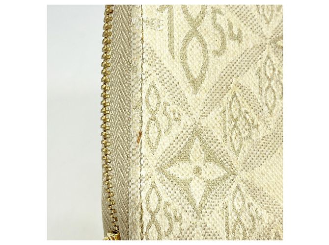 Cartera Zippy de jacquard Monogram Louis Vuitton Castaño Blanco - vista 7