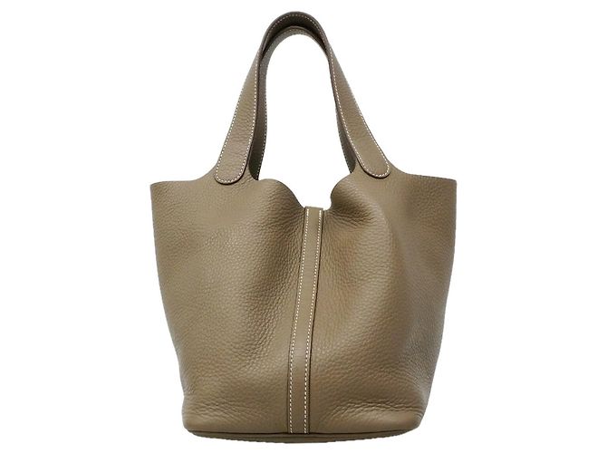 Hermès Bolsa Hermes Picotin Lock MM Taupe - vista 8