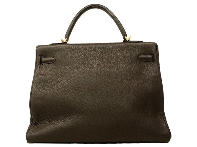 Hermès Borsa Hermes Kelly 35 in pelle Togo Marrone - vista 10