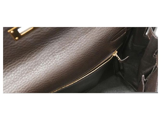 Hermès Borsa Hermes Kelly 35 in pelle Togo Marrone - vista 4