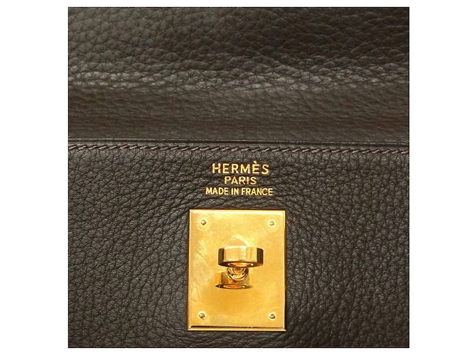Hermès Borsa Hermes Kelly 35 in pelle Togo Marrone - vista 5