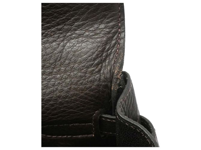 Hermès Borsa Hermes Kelly 35 in pelle Togo Marrone - vista 7
