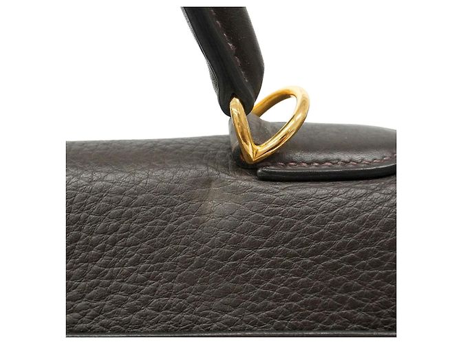Hermès Borsa Hermes Kelly 35 in pelle Togo Marrone - vista 8