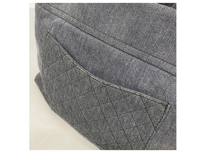 Borsa 2-Way Chanel in denim grigio Marrone - vista 13