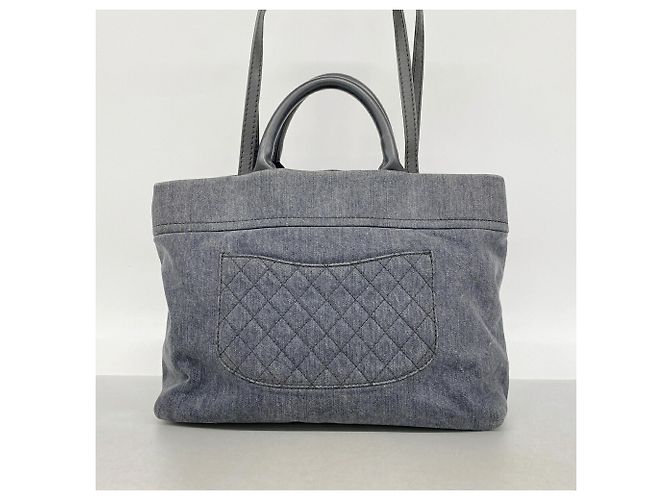 Borsa 2-Way Chanel in denim grigio Marrone - vista 15