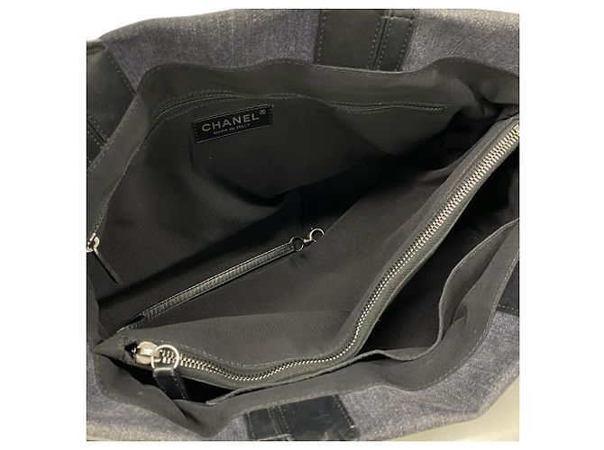 Borsa 2-Way Chanel in denim grigio Marrone - vista 4