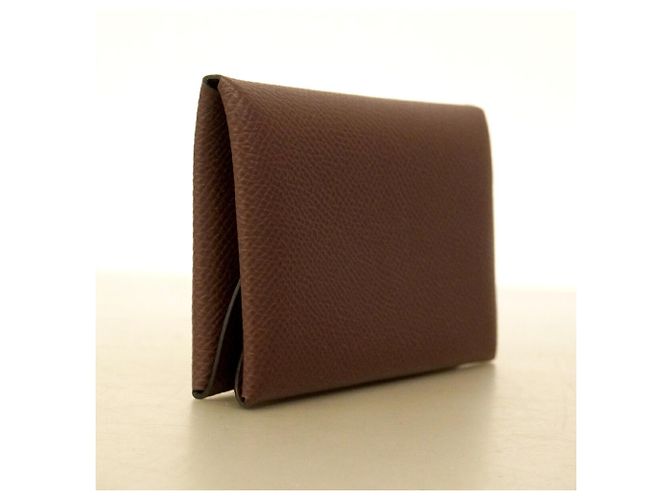 Hermès Hermes Calvi Duo Wallet/Coin Case Brown - view 2