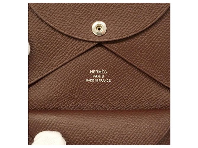 Hermès Hermes Calvi Duo Wallet/Coin Case Brown - view 5
