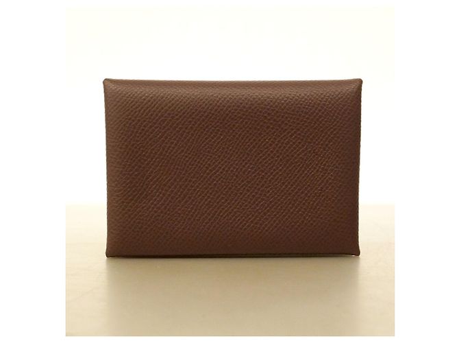 Hermès Hermes Calvi Duo Wallet/Coin Case Brown - view 9