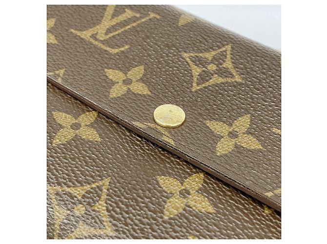 Louis Vuitton Monogram Portefeuille Sarah Long Wallet Marrone - vista 10