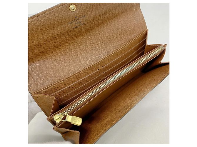 Louis Vuitton Monogram Portefeuille Sarah Long Wallet Marrone - vista 3