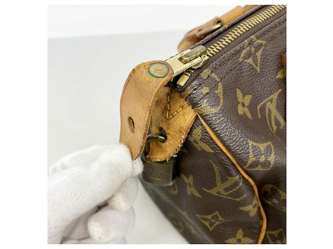 Borsa Louis Vuitton Monogram Speedy 25 Marrone - vista 6