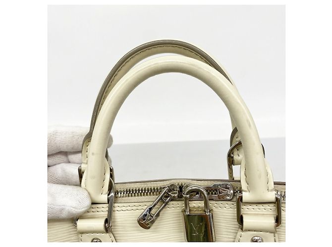 Borsa Louis Vuitton Alma PM Bianco sporco - vista 8