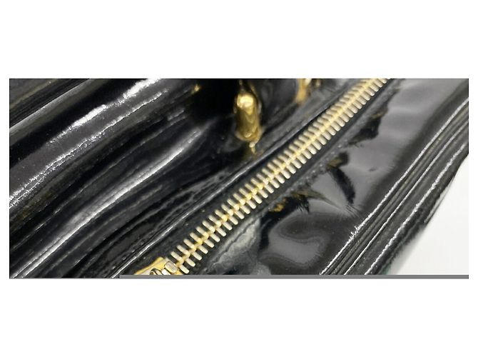 Borsa Vanity Chanel in pelle verniciata nera Nero - vista 10