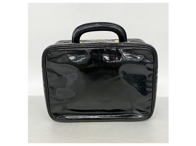 Borsa Vanity Chanel in pelle verniciata nera Nero - vista 11