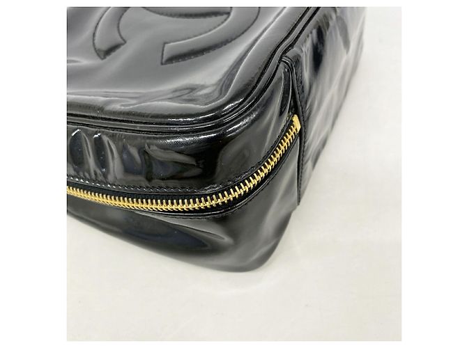 Borsa Vanity Chanel in pelle verniciata nera Nero - vista 6